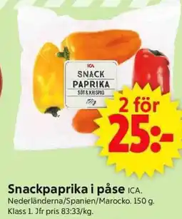 ICA Supermarket Snackpaprika i påse ICA. erbjuda