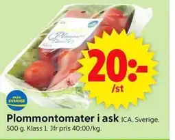 ICA Supermarket Plommontomater i ask ICA. Sverige. erbjuda