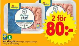 ICA Supermarket Kycklingfärs Kronfågel. Ursprung Sverige. erbjuda