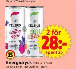ICA Supermarket Energidryck Celsius. erbjuda