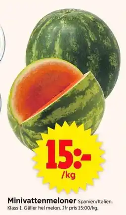 ICA Supermarket Minivattenmeloner Spanien/Italien. erbjuda