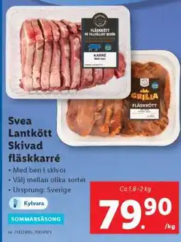 Lidl Svea Lantkött Skivad fläskkarré erbjuda