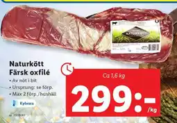 Lidl Naturkött färsk oxfilé erbjuda