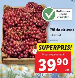 Lidl Röda druvor erbjuda