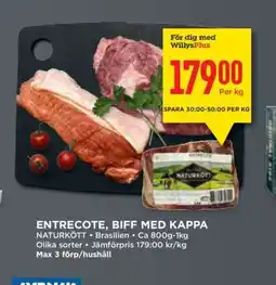 Willys Entrecôte, Biff med Kappa erbjuda