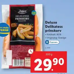 Lidl DELUXE Delikatess prinskorv erbjuda