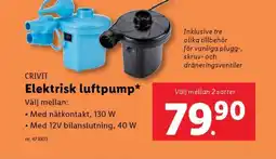 Lidl CRIVIT Elektrisk luftpump erbjuda