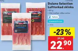 Lidl Dulano Selection Lufttorkad skinka erbjuda