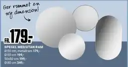 ÖoB SPEGEL MED/UTAN RAM erbjuda
