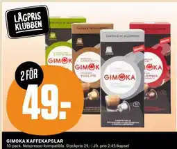 ÖoB GIMOKA KAFFEKAPSLAR erbjuda