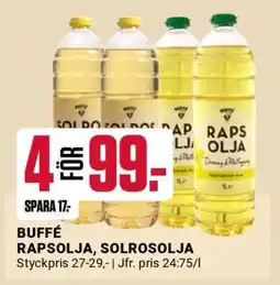 ÖoB BUFFÉ RAPSOLJA, SOLROSOLJA erbjuda