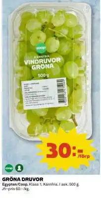 Coop Gröna druvor erbjuda