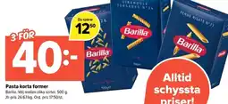 Coop Extra BARILLA Pasta korta former erbjuda
