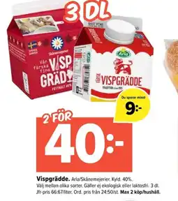 Coop Extra Vispgrädde erbjuda