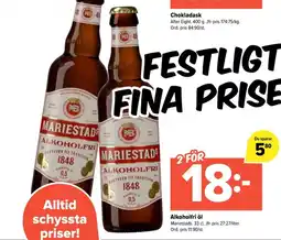 Coop Extra MARIESTADS Alkoholfri öl erbjuda