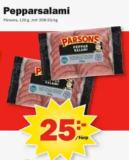 Pekås PÄRSONS Pepparsalami erbjuda