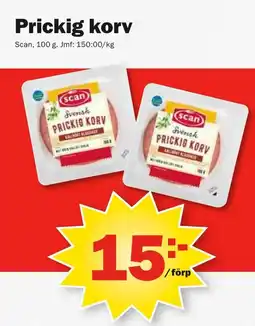 Pekås SCAN Prickig korv erbjuda