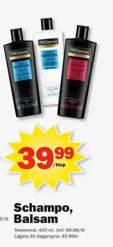 Pekås TRESEMMÉ Schampo, balsam erbjuda