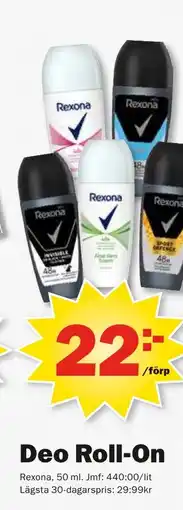 Pekås REXONA Deo roll-on erbjuda