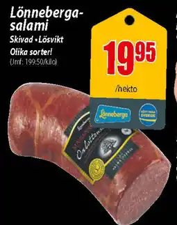 Extra Mjällby Stormarknad Lönneberga- salami erbjuda