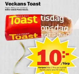 Pekås PÅGEN Veckans toast erbjuda