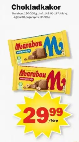 Pekås MARABOU Chokladkakor erbjuda