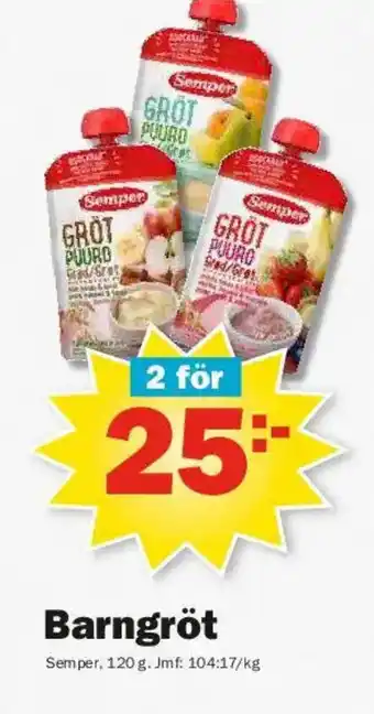Pekås SEMPER Barngröt erbjuda