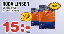 Nya Pulsen EDESSA Röda linser erbjuda
