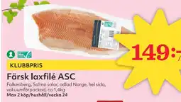 Östenssons Färsk laxfilé asc erbjuda