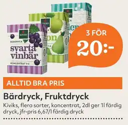 Östenssons KIVIKS Bärdryck, fruktdryck erbjuda