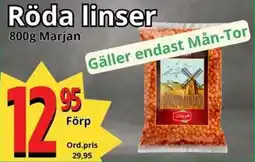 Supergrossen MARJAN Röda linser erbjuda