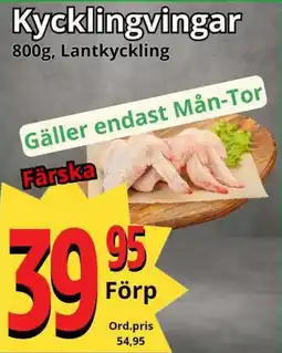 Supergrossen LANTKYCKLING Kycklingvingar erbjuda