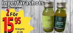 Supergrossen FEEL GREAT Ingerfärashots erbjuda