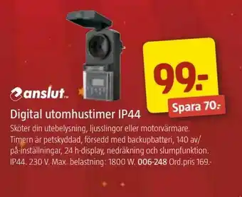 Digital utomhustimer IP44