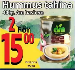 Supergrossen AM HASHEM Hummus tahina erbjuda