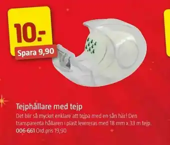 Tejphållare med tejp