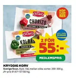 Coop SCAN Kryddig korv erbjuda