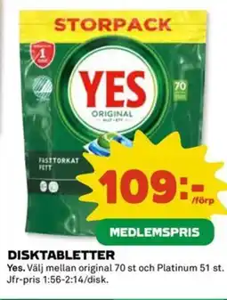 Coop YES Disktabletter erbjuda