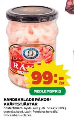 Coop Handskalade räkor/ kräftstjärtar erbjuda