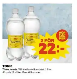 Coop THREE HEARTS Tonic erbjuda