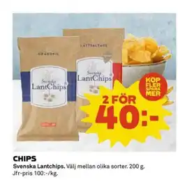 Coop SVENSKA LANTCHIPS Chips erbjuda