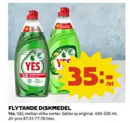 Coop YES Flytande diskmedel erbjuda