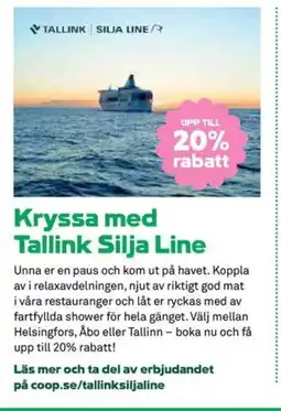 Coop Kryssa med tallink silja line erbjuda