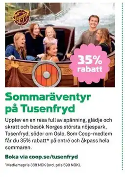 Coop Sommaräventyr på tusenfryd erbjuda