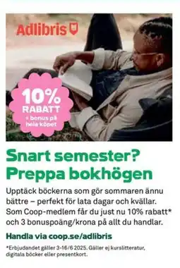 Coop Snart semester? preppa bokhögen erbjuda