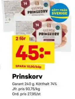 City Gross GARANT Prinskorv erbjuda