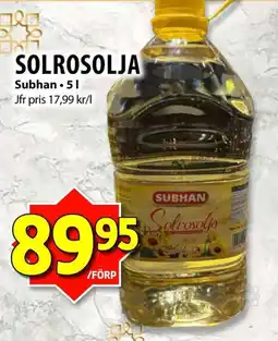 Matvärlden Tensta SUBHAN Solrosolja erbjuda