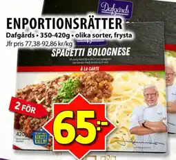 DAFGÅRDS Enportionsrätter