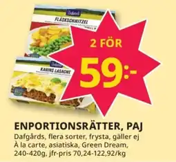 Tempo Enportionsrätter, paj erbjuda