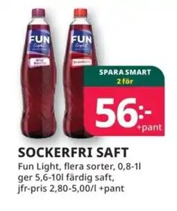 Tempo FUN LIGHT Sockerfri saft erbjuda
